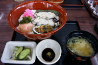 写真、生あわび丼